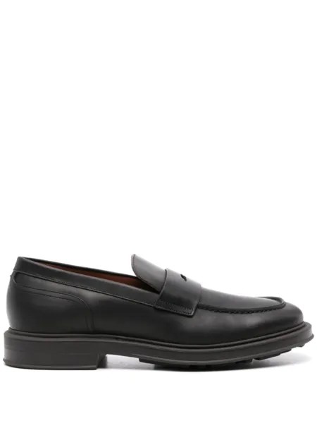 Loro Piana кожаные мокасины Travis с прорезями для пенни, черный