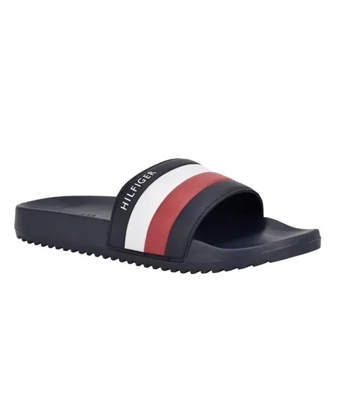 Мужские шлепанцы для бассейна Rozi Global Stripe с брендингом Tommy Hilfiger, синий