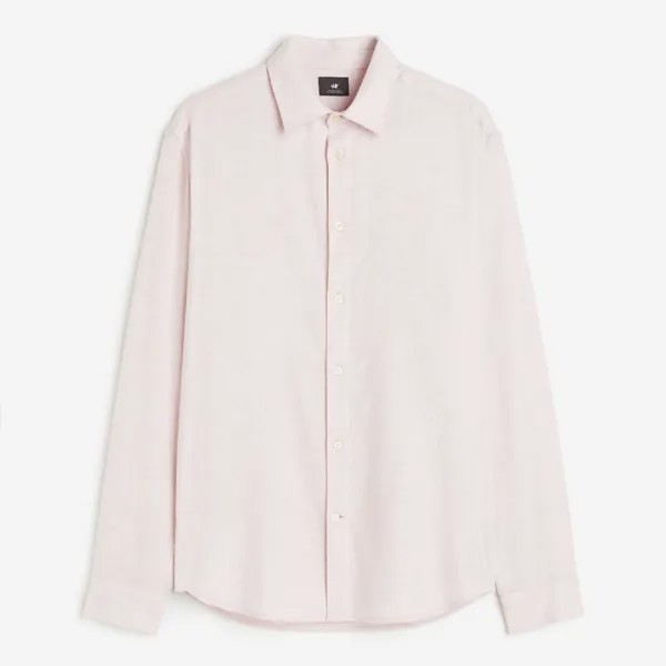 Рубашка H&M Regular Fit Plaid, светло-розовый