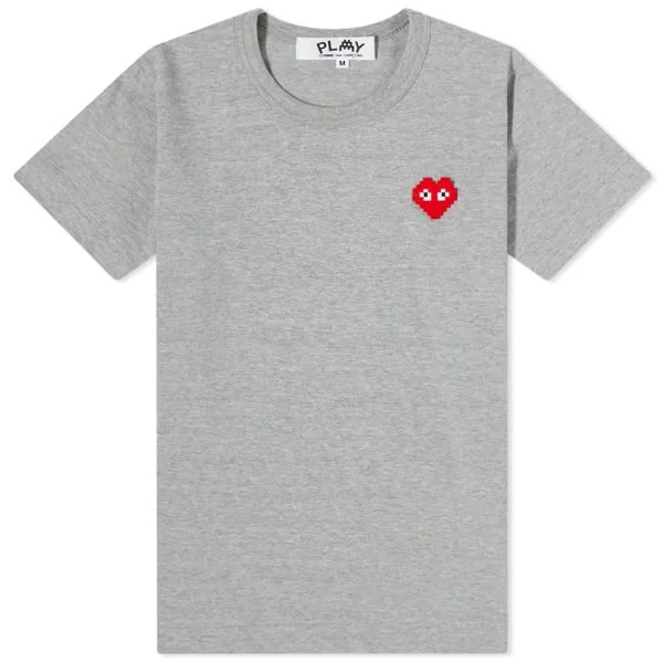 Футболка Comme des Garçons Play Invader Heart, серый