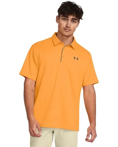 Поло Under Armour Golf Tech, цвет Nova Orange/Pitch Gray