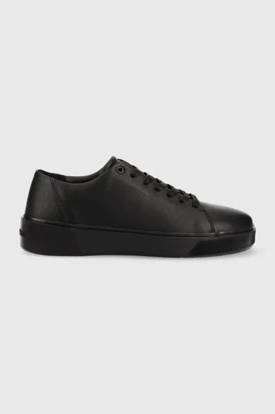 Кожаные кроссовки LOW LACE UP LTH MONO Calvin Klein, черный