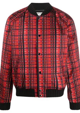 Saint Laurent бомбер в клетку