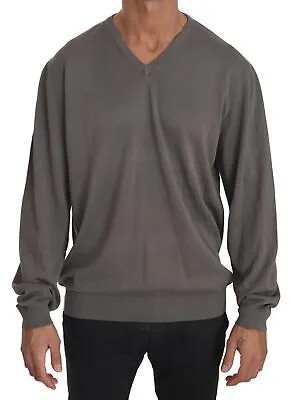 ALPHA STUDIO Свитер 100% хлопок Серый пуловер с v-образным вырезом IT54/US44/XL Рекомендуемая розничная цена 350 долларов США