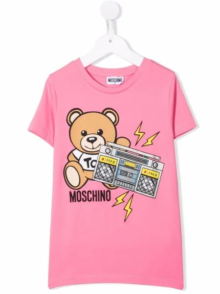 Moschino Kids футболка с логотипом Teddy Bear
