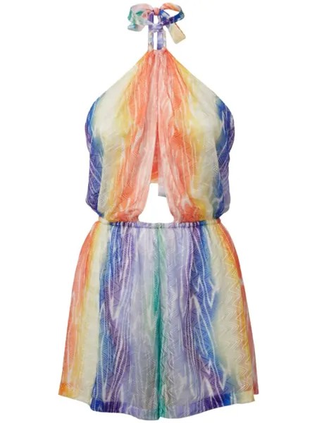 Missoni комбинезон с вырезом халтер и открытой спиной, оранжевый