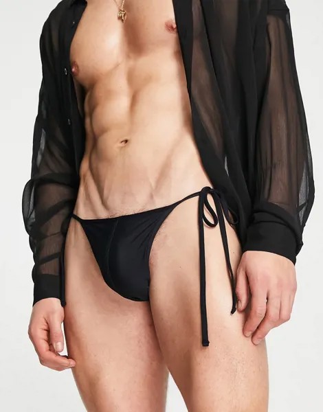 Плавки с завязками по бокам ASOS DESIGN-Черный