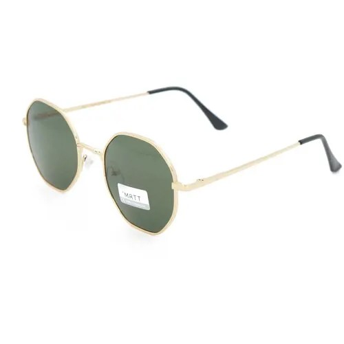 Солнцезащитные очки Premier, оправа: пластик, с защитой от УФ, поляризационные, золотой