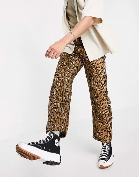 Свободные джинсы из ткани с леопардовым принтом Jaded London-Multi