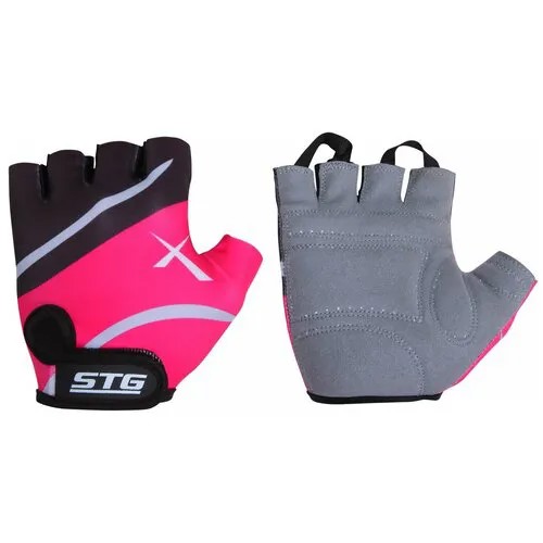 Перчатки велосипедные, размер L, цвет чёрный/розовый
