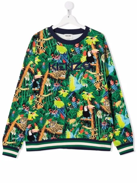 Kenzo Kids толстовка с вышивкой и принтом