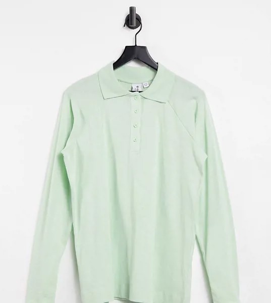 Зеленая футболка-поло с рукавами реглан COLLUSION-Зеленый цвет