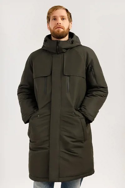 Пальто мужское Finn Flare W19-42003 коричневое 3XL