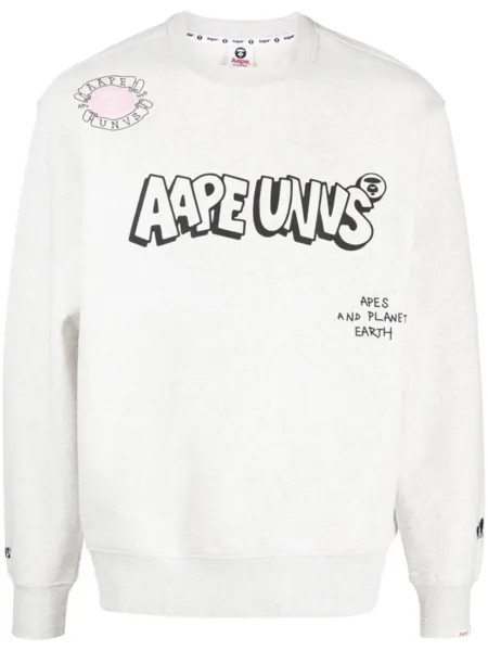 Толстовка с круглым вырезом с логотипом AAPE BY *A BATHING APE, серый