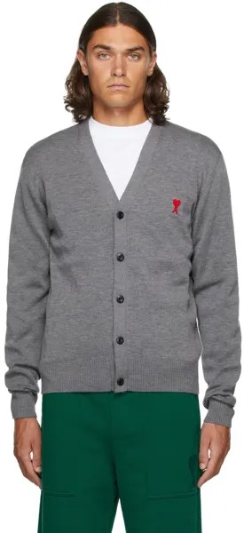 Серый кардиган Ami de Cœur Ami Paris, цвет Heather grey