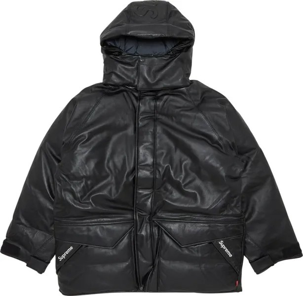 Парка Supreme GORE-TEX Leather 700-Fill Down Parka 'Black', черный