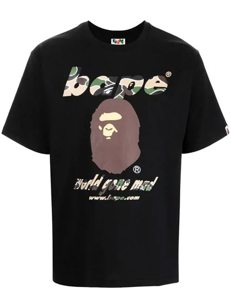 A BATHING APE® футболка World Gone Mad с логотипом