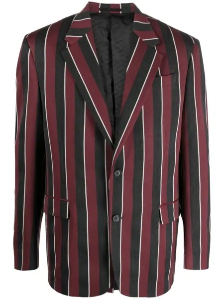Versace однобортный пиджак с принтом Regimental Stripes, красный