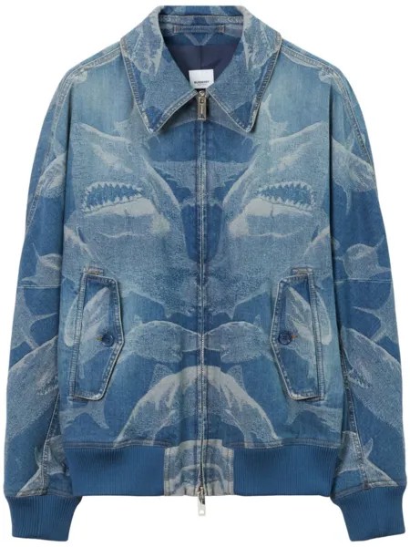 Burberry бомбер с принтом, синий