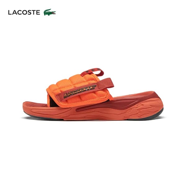 Шлепки Lacoste с липучками, оранжевый