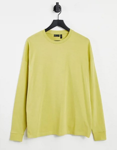 Выбеленный зеленый oversized-лонгслив из смесового органического материала ASOS DESIGN