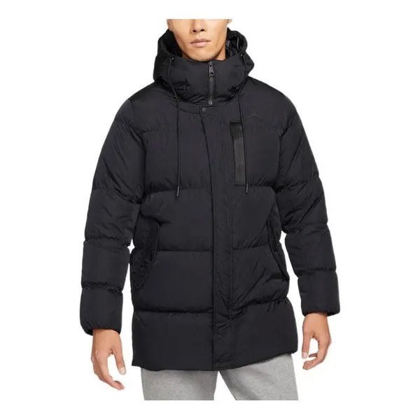 Куртка Air Jordan Solid Color Zipper Down Jacket 'Black', черный