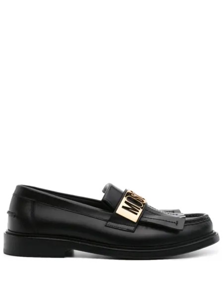 Moschino лоферы с логотипом, черный