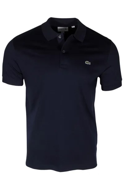 Lacoste Мужская рубашка-поло обычного кроя из мягкого хлопка Pima темно-синего цвета DH2050-51 166