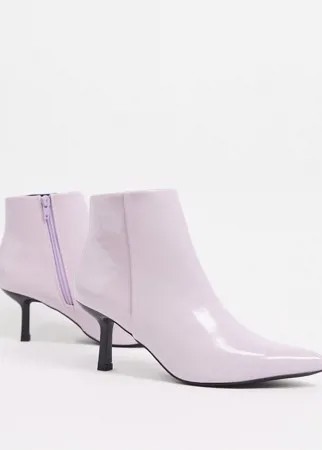 Фиолетовые ботинки на фасонном каблуке и с острым носком ASOS DESIGN Reunite-Синий