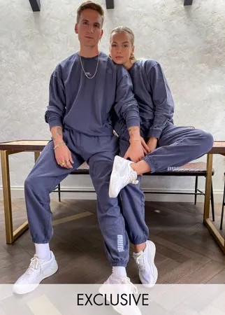 Выбеленные черные свободные джоггеры Puma-Черный цвет