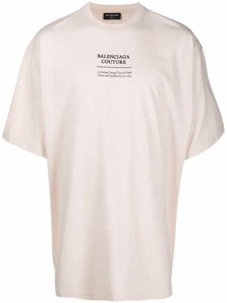 Balenciaga футболка оверсайз с принтом Couture