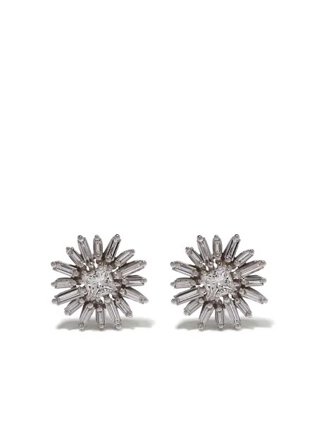 Suzanne Kalan серьги-гвоздики Fireworks из белого золота с бриллиантами