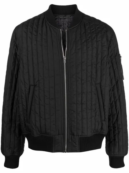 Helmut Lang стеганый бомбер на молнии, черный