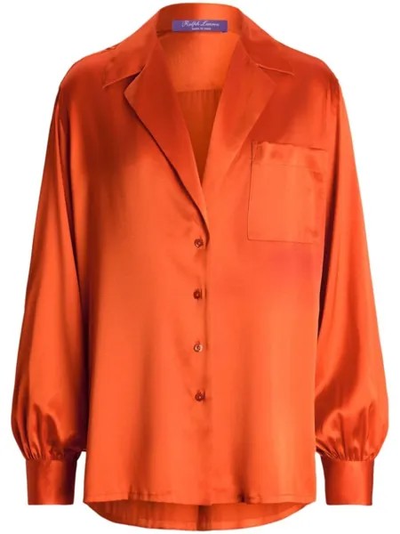 Ralph Lauren Collection рубашка из эластичного шелка с длинными рукавами, оранжевый