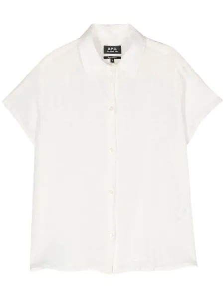A.P.C. льняная рубашка с короткими рукавами, белый
