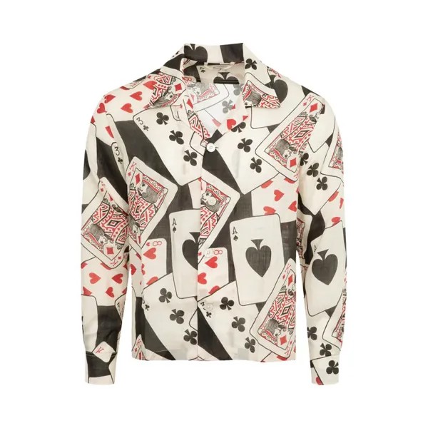 Рубашка Bode Ace Of Spades Long-Sleeve Shirt, черный