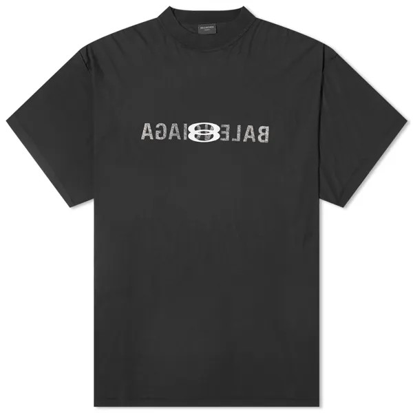 Футболка Balenciaga Ai Logo Inside Out T-Shirt, цвет Faded Black & White
