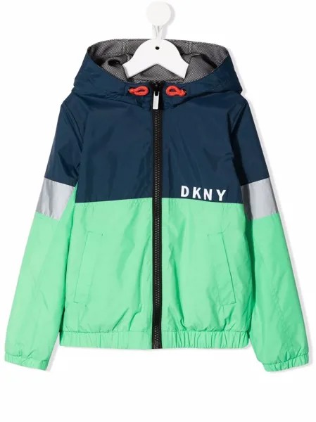 Dkny Kids куртка в стиле колор-блок с капюшоном