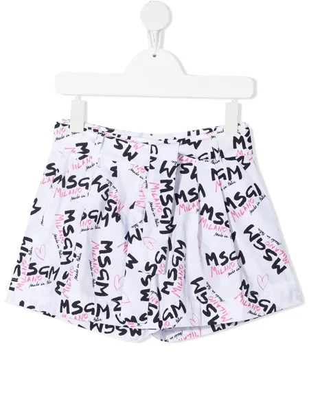 MSGM Kids шорты с логотипом