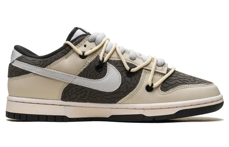 Кроссовки Nike Dunk Skateboarding Shoes Unisex Low-top Black/beige/gray, черный/бежевый/серый