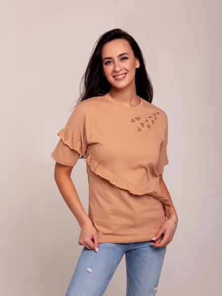 Футболка женская RAPOSA 163 бежевая 48 RU
