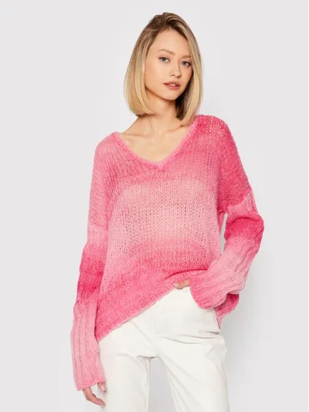Пуловер свободного кроя Guess, розовый