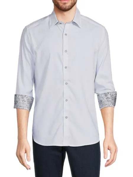 Жаккардовая рубашка на пуговицах Bayview с узором пейсли Robert Graham, белый