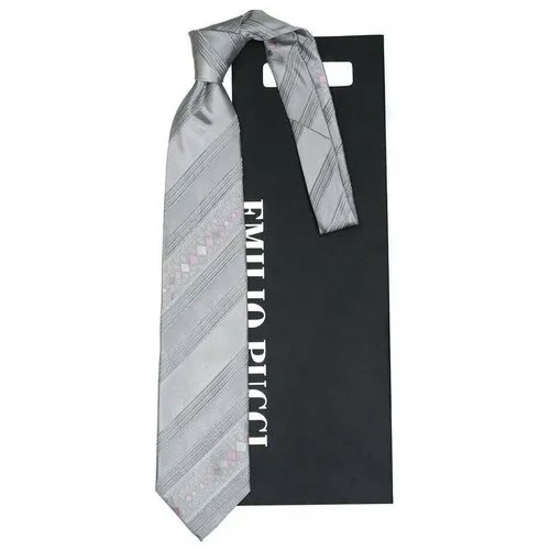 Серебристый галстук в полоску Emilio Pucci 848526