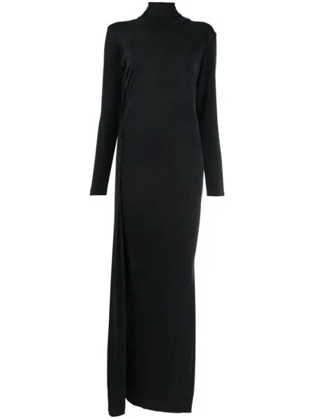 Платье макси с высоким воротником MM6 Maison Margiela, черный