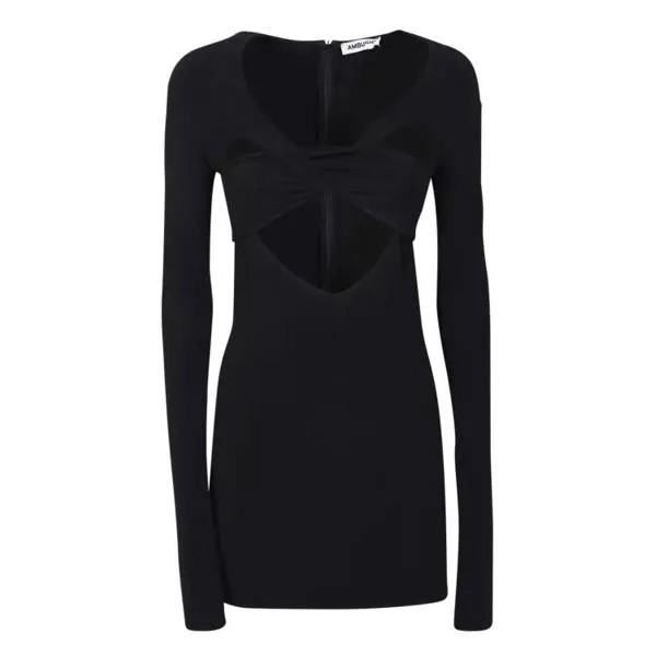 Платье heart shaped cut out mini dress Ambush, черный