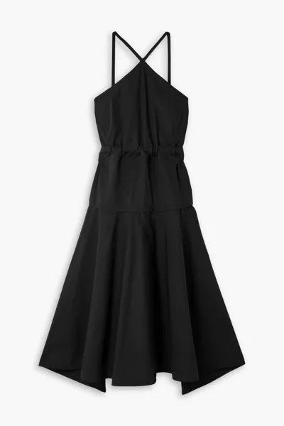 Многоярусное платье миди из хлопкового поплина Proenza Schouler, черный