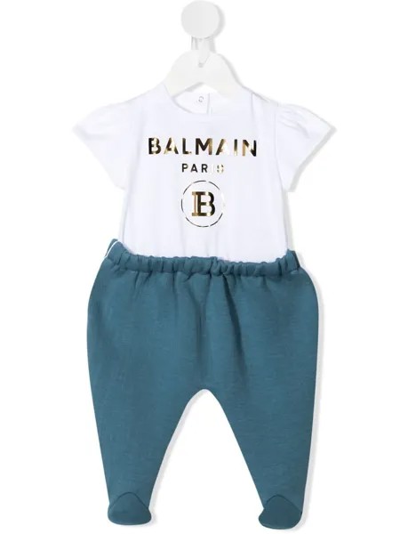 Balmain Kids комбинезон для новорожденного с логотипом