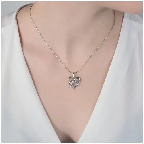 Подвеска серебряная с фианитами Мать и дитя, кулон, ювелирное украшение из серебра 925 пробы, арт. 21310113/9, средний вес изделия 1,55 гр.