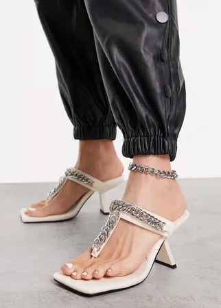 Кремовые мюли-сандалии с цепочкой Topshop Nova-Белый